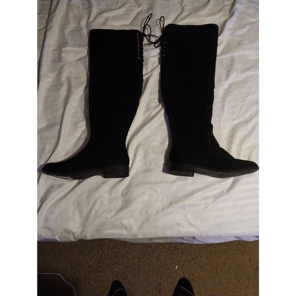 XOXO Trishh 2 Women Round Toe Canvas Black Over the Knee Boot US 8.5 M